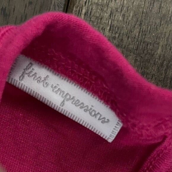 First Impressions Hot Pink Boho Floral Ruffle Dress 6-9 mos - Picture 3 of 6